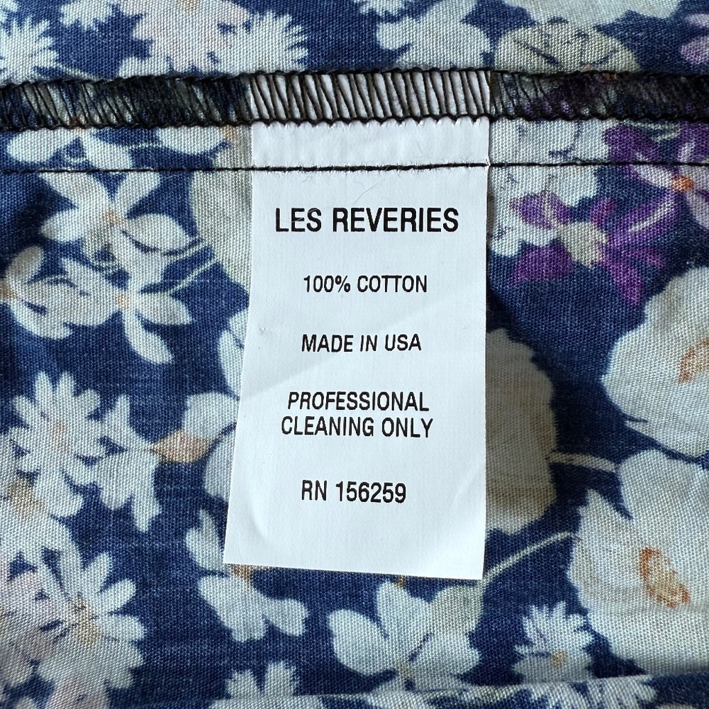 LES RÊVERIES Midi Dress Halter-Neck Floral Print Shirred Bodice 100% Cotton Sz 2 - Picture 14 of 14